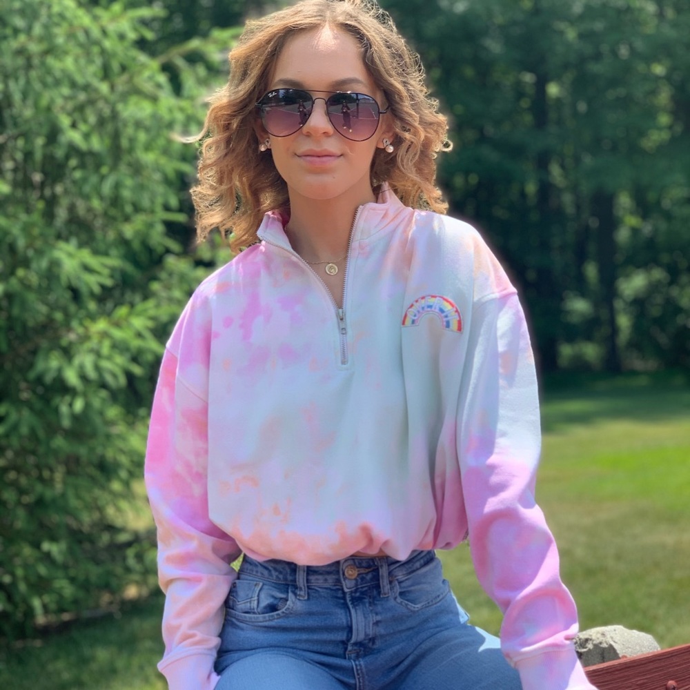 Tie Dye Sweatshirt Half Zip